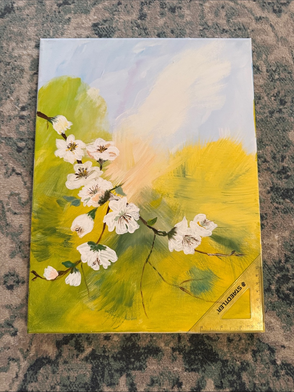 White Blossoms — original acrylic painting